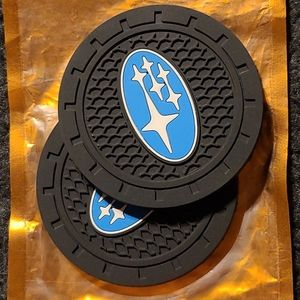 New 2pc Subaru car coasters